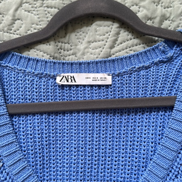 Blue Crocheted Mini Dress - Picture 3 of 3